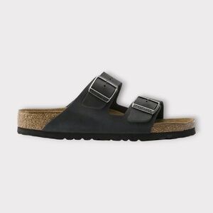 Unisex Birkenstock Arizona BS Slide Sandals, Black Oiled Leather. 0752481